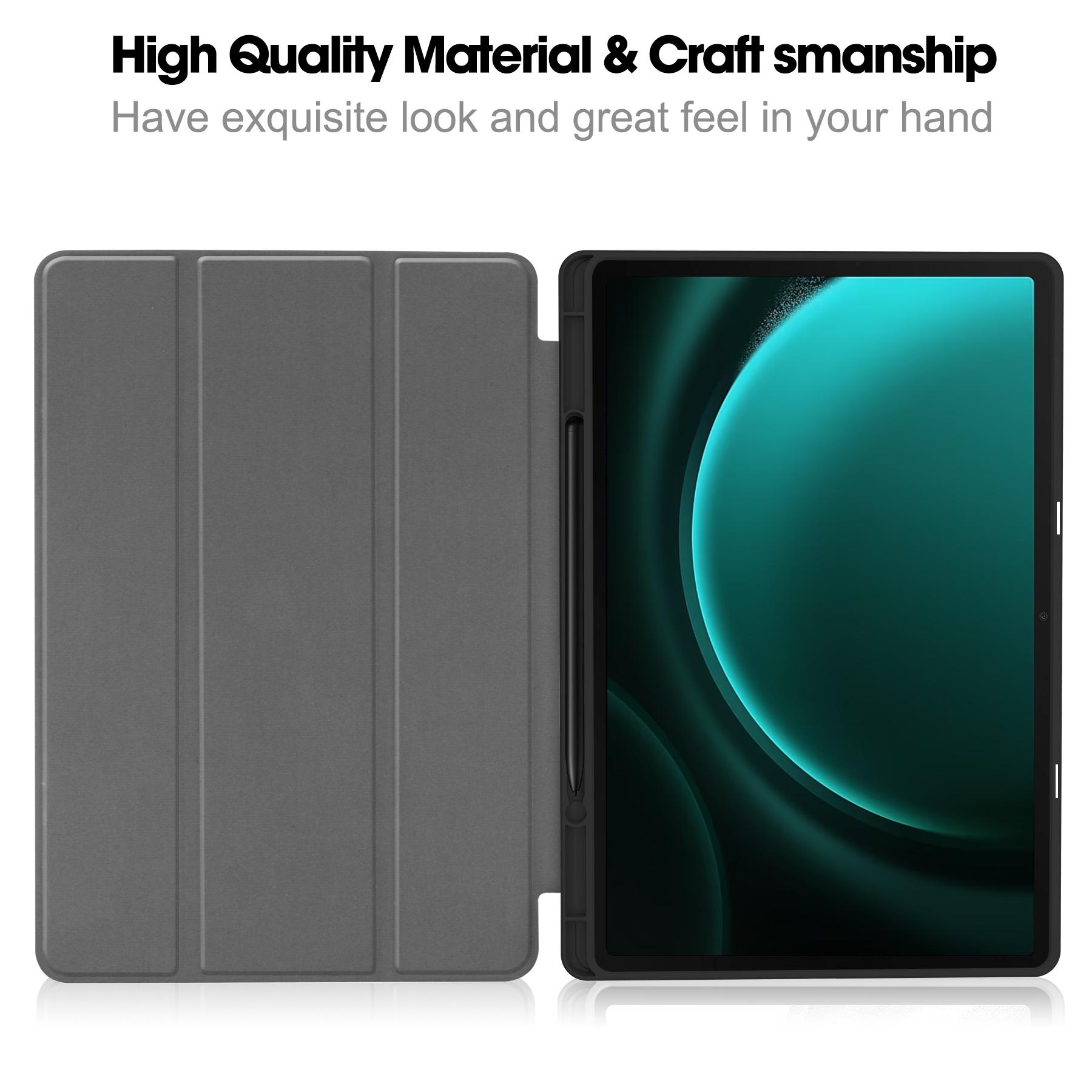 For Samsung Galaxy Tab S9 FE+/Tab S9+ Case PU Leather+TPU Auto Sleep/Wake Tablet Cover with Pencil Holder Dark Blue
For Samsung Galaxy Tab S9 FE+/Tab S9+ Case PU Leather+TPU Auto Sleep/Wake Tablet Cover with Pencil Holder Dark Blue