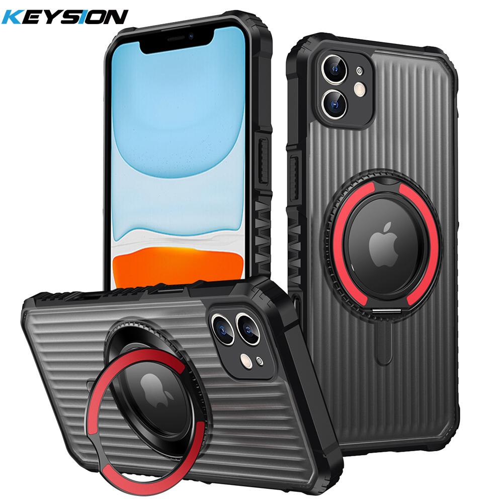 KEYSION 360°Rotating Ring Stand Case for MagSafe for iPhone 11 12 13 14 Pro Max Transparent Magnetic Shockproof Phone Cover for iPhone 11
KEYSION 360°Rotating Ring Stand Case for MagSafe for iPhone 11 12 13 14 Pro Max Transparent Magnetic Shockproof Phone Cover for iPhone 11