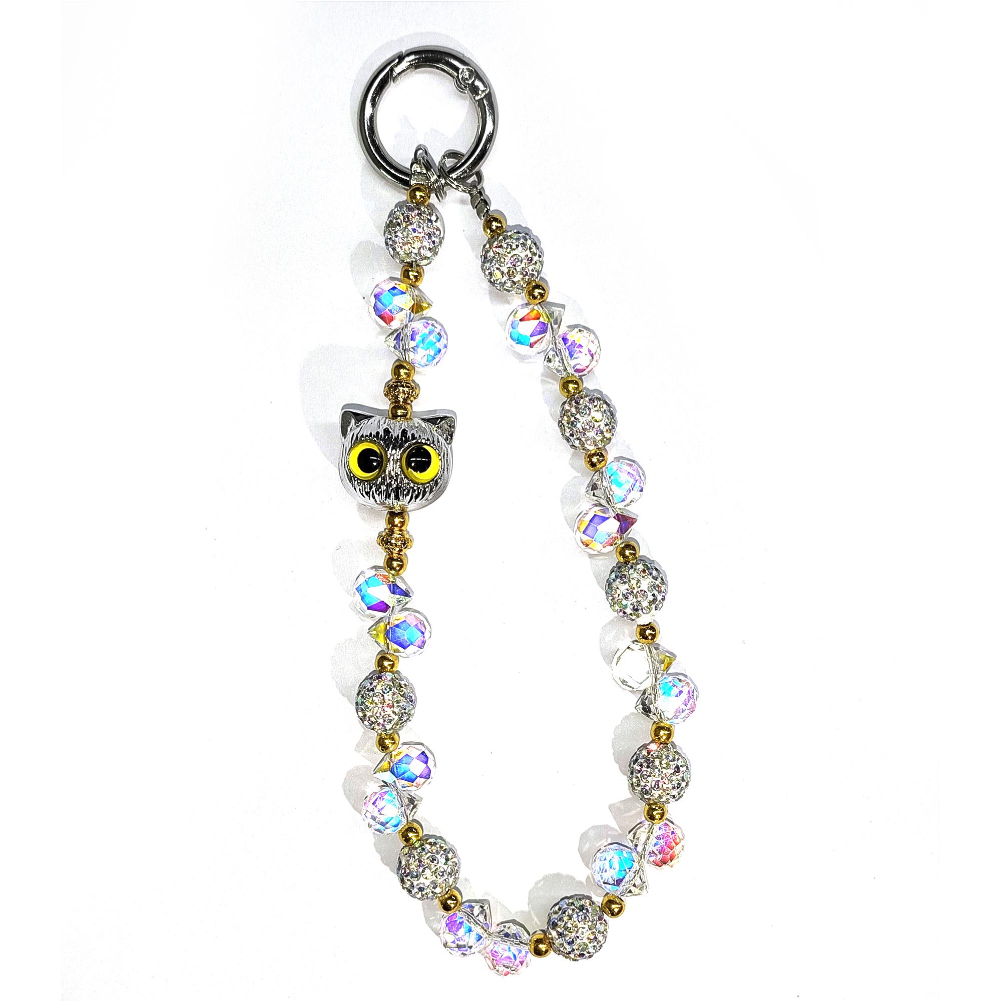 Beaded Phone Wrist Strap Cat Eye 26cm Length Short Chain Phone Lanyard with Tether Tab A
Beaded Phone Wrist Strap Cat Eye 26cm Length Short Chain Phone Lanyard with Tether Tab A