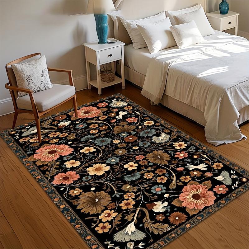 Bohemian Floral Rug European Retro Living Room Bedroom Coffee Table Carpet Non-slip Doormat Elegant Decor Idea for Retro Lovers 40x60CM
Bohemian Floral Rug European Retro Living Room Bedroom Coffee Table Carpet Non-slip Doormat Elegant Decor Idea for Retro Lovers 40x60CM