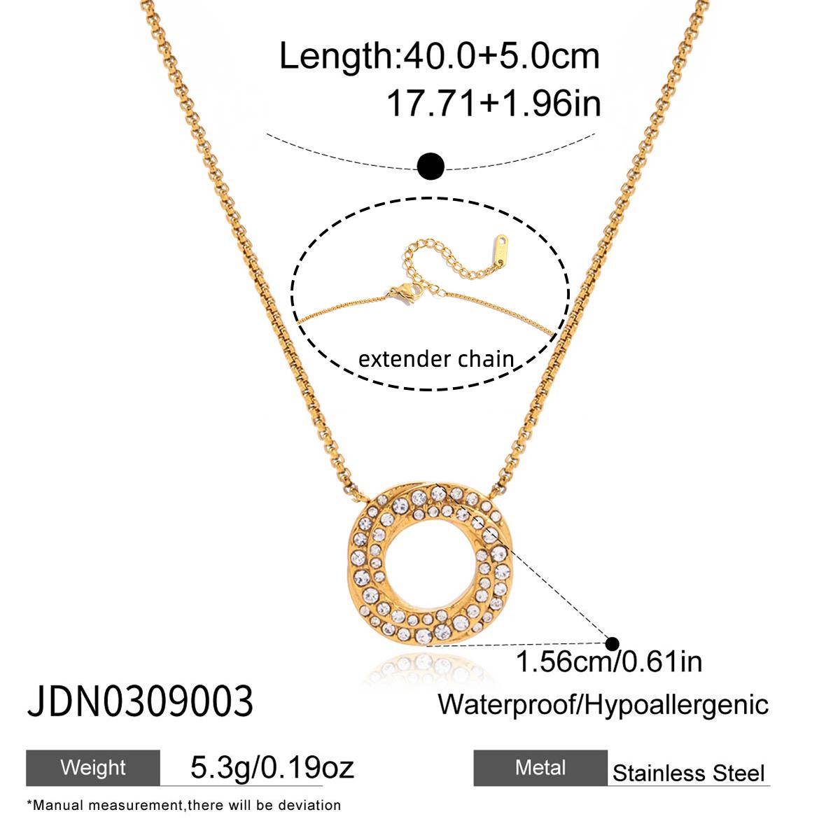 Youthway Zircon Circle Pendant Necklace For Women Minimalist Gold Plated Stainless Steel Necklace Fashion Jewelry Girls Gift
Youthway Zircon Circle Pendant Necklace For Women Minimalist Gold Plated Stainless Steel Necklace Fashion Jewelry Girls Gift