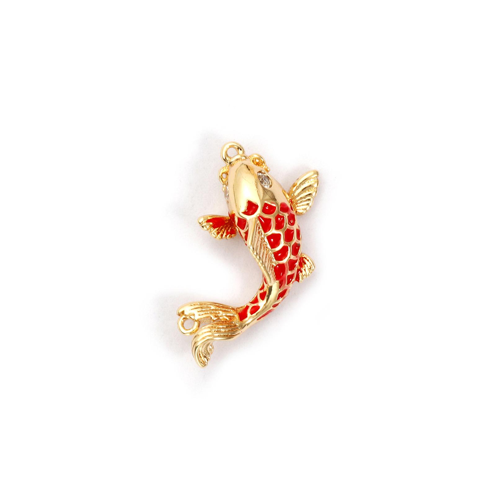 1 Piece Brass Ocean Jewelry Pendants Carp Fish 18K Gold Plated Enamel Lucky Fish 3D Red Cubic Zirconia For DIY Necklace Making
1 Piece Brass Ocean Jewelry Pendants Carp Fish 18K Gold Plated Enamel Lucky Fish 3D Red Cubic Zirconia For DIY Necklace Making