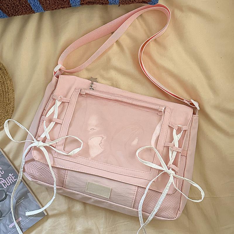 Japanese Hot-selling Ita Bag Transparent Lightweight Crossbody Bags New Sweet Cute Tote Bag Fashionable Personalized Square Bags 33x7x23cm рожевий
Japanese Hot-selling Ita Bag Transparent Lightweight Crossbody Bags New Sweet Cute Tote Bag Fashionable Personalized Square Bags 33x7x23cm рожевий