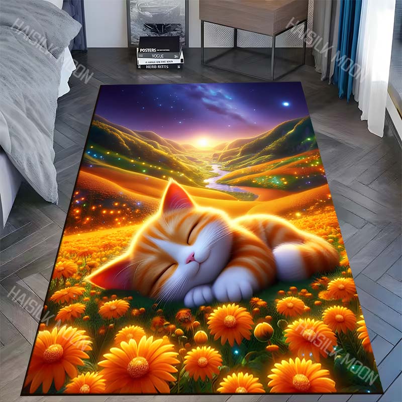 Orange cat in a sea of flowers under the starry sky Carpet for Living Room Bedroom Sofa Home Decor Rus Non-slip Floor Mat 40x60cm
Orange cat in a sea of flowers under the starry sky Carpet for Living Room Bedroom Sofa Home Decor Rus Non-slip Floor Mat 40x60cm