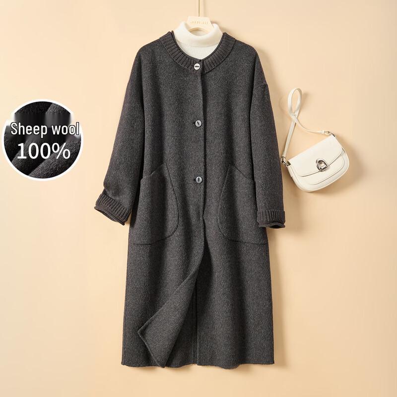 Jinju 100% Merino Wool Round Neck Loose Double-faced Winter Coat M
Jinju 100% Merino Wool Round Neck Loose Double-faced Winter Coat M