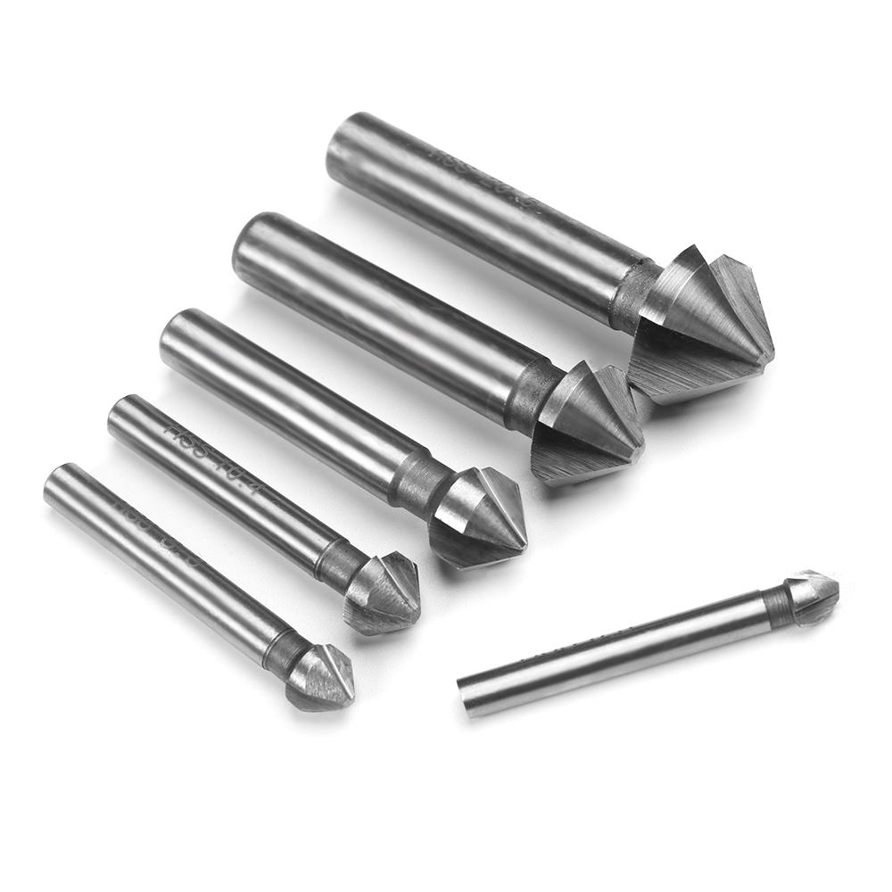 3 Flute Countersink Drill Bit Round Handle 90 Degree HSS Wood Steel Chamfer Cutter Tool 6.3/8.3/10.4/12.4/16.5/20.5mm 6.3mm
3 Flute Countersink Drill Bit Round Handle 90 Degree HSS Wood Steel Chamfer Cutter Tool 6.3/8.3/10.4/12.4/16.5/20.5mm 6.3mm