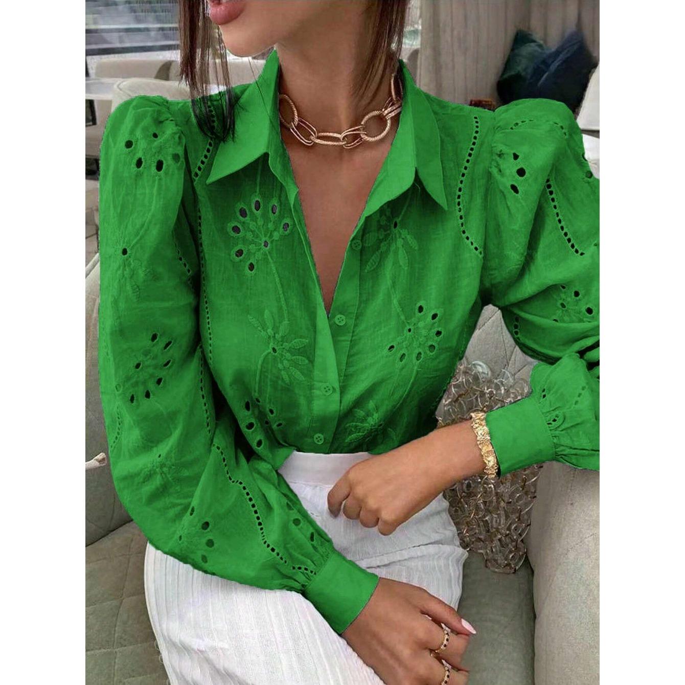 GMXIA Autumn Winter Single Breasted Solid Color Embroidered Loophole Long Sleeve Lapel Shirt for Women XXL зелёный
GMXIA Autumn Winter Single Breasted Solid Color Embroidered Loophole Long Sleeve Lapel Shirt for Women XXL зелёный