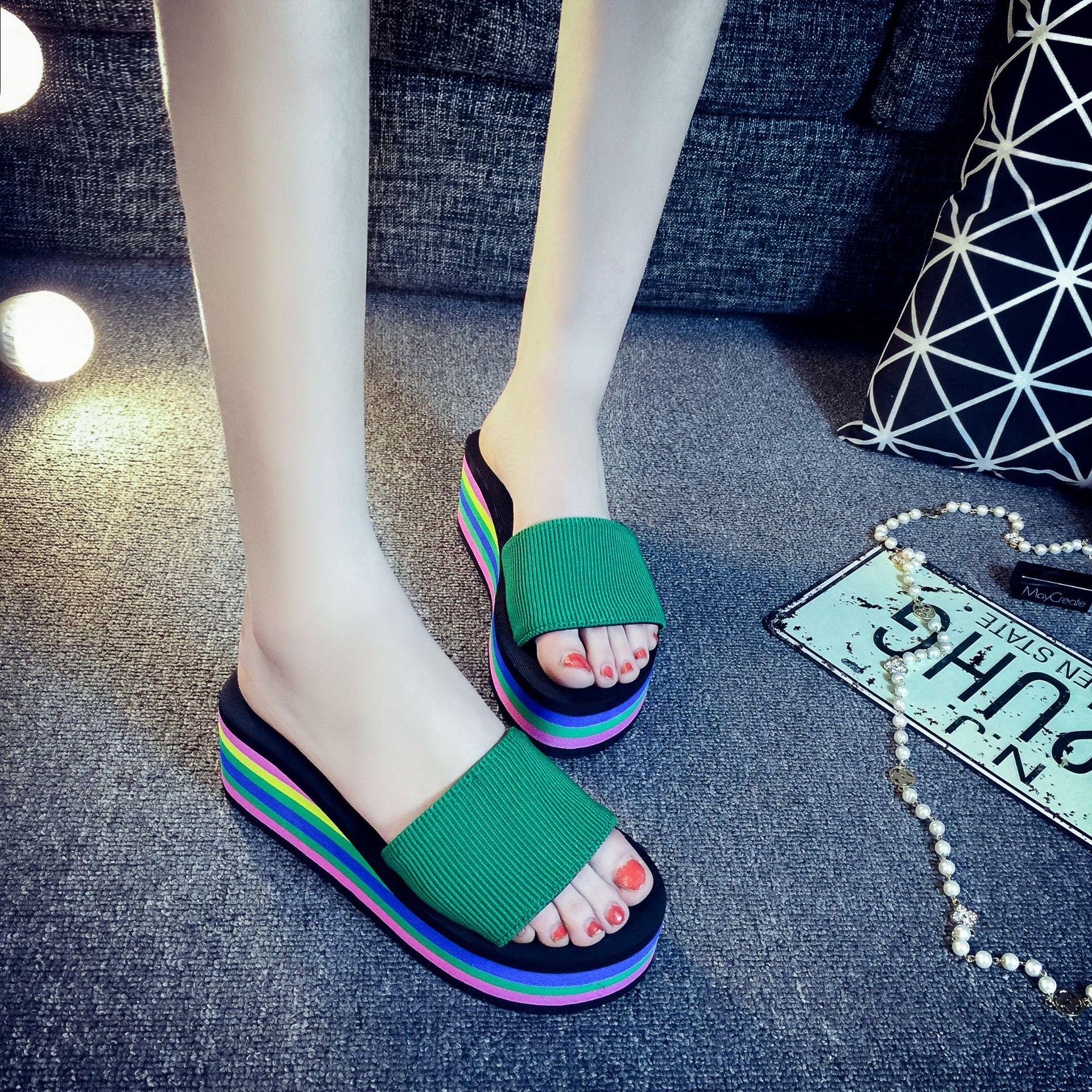 Women s Rainbow Wedge Sandals - Summer Beach Flip-Flops with Thick Non-Slip Sole Size 40
Women s Rainbow Wedge Sandals - Summer Beach Flip-Flops with Thick Non-Slip Sole Size 40