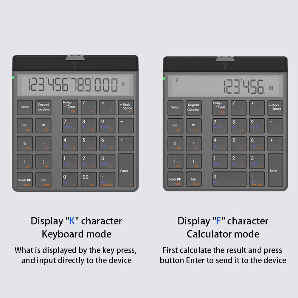 SUNREED KC9001S Wireless Numeric Keypad 12-Digit LCD Display 28-Keys Financial Accounting Rechargeable Number Keyboard for Laptop Desktop PC Black
SUNREED KC9001S Wireless Numeric Keypad 12-Digit LCD Display 28-Keys Financial Accounting Rechargeable Number Keyboard for Laptop Desktop PC Black