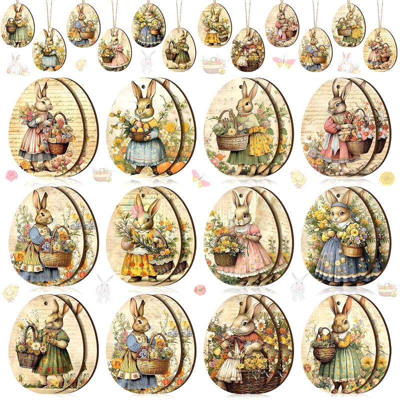 24Pcs/Set Easter Ornament, 2D Wooden Rabbit Tree Pendant, Holiday Decoration, Party Decoration, Home Decoration
24Pcs/Set Easter Ornament, 2D Wooden Rabbit Tree Pendant, Holiday Decoration, Party Decoration, Home Decoration
