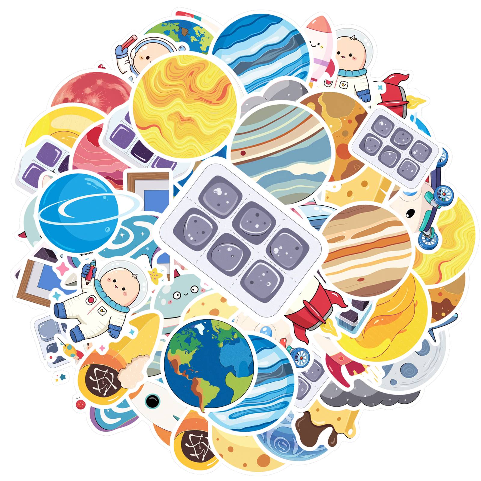 35pcs Whimsical Cute Stickers Cute Planet Stationery Stickers Space Series Decals For DIY Phone Guitar Laptop Notebook Suitcase
35pcs Whimsical Cute Stickers Cute Planet Stationery Stickers Space Series Decals For DIY Phone Guitar Laptop Notebook Suitcase