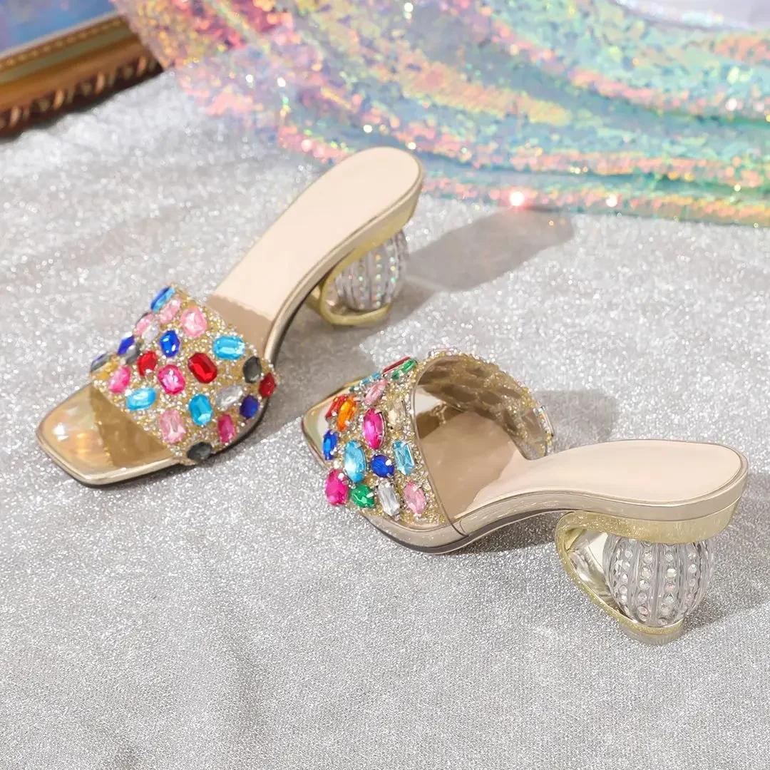 Shiny Colored Rhinestone Sandals Slippers Women Transparent Thick Bottom Party Dress Mules High Heels 2026 Summer Heeled 42 золотистий
Shiny Colored Rhinestone Sandals Slippers Women Transparent Thick Bottom Party Dress Mules High Heels 2026 Summer Heeled 42 золотистий