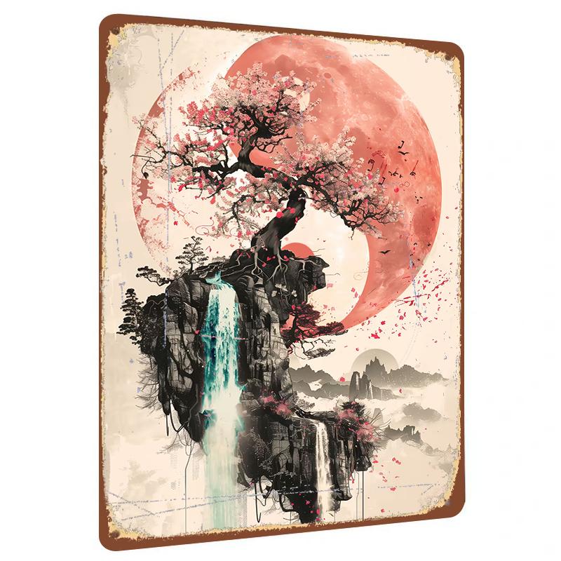 Oriental Zen Landscape Metal Wall Art Red Moon Cherry Blossom Cliff Waterfall Living Room Study Decor Unframed Iron Painting 20x30cm(7.8x11.8inch)
Oriental Zen Landscape Metal Wall Art Red Moon Cherry Blossom Cliff Waterfall Living Room Study Decor Unframed Iron Painting 20x30cm(7.8x11.8inch)