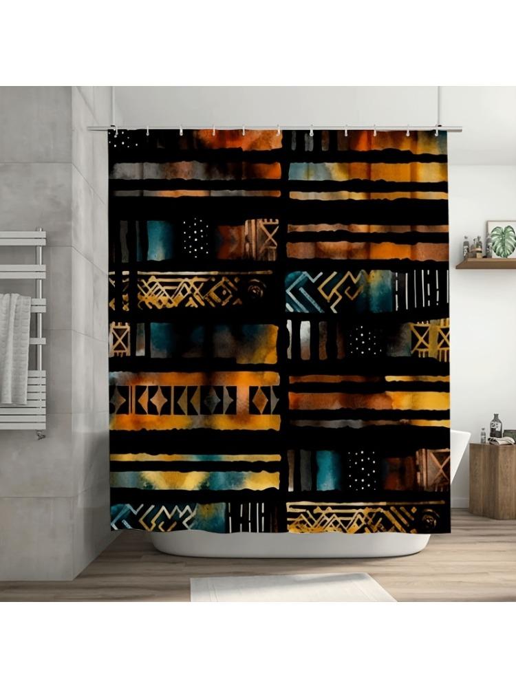 African Mud Cloth Black Background Shower Curtain , Geometric Tribal Design, Durable Polyester, Easy Clean W60H190(CM)-1 Pcs
African Mud Cloth Black Background Shower Curtain , Geometric Tribal Design, Durable Polyester, Easy Clean W60H190(CM)-1 Pcs