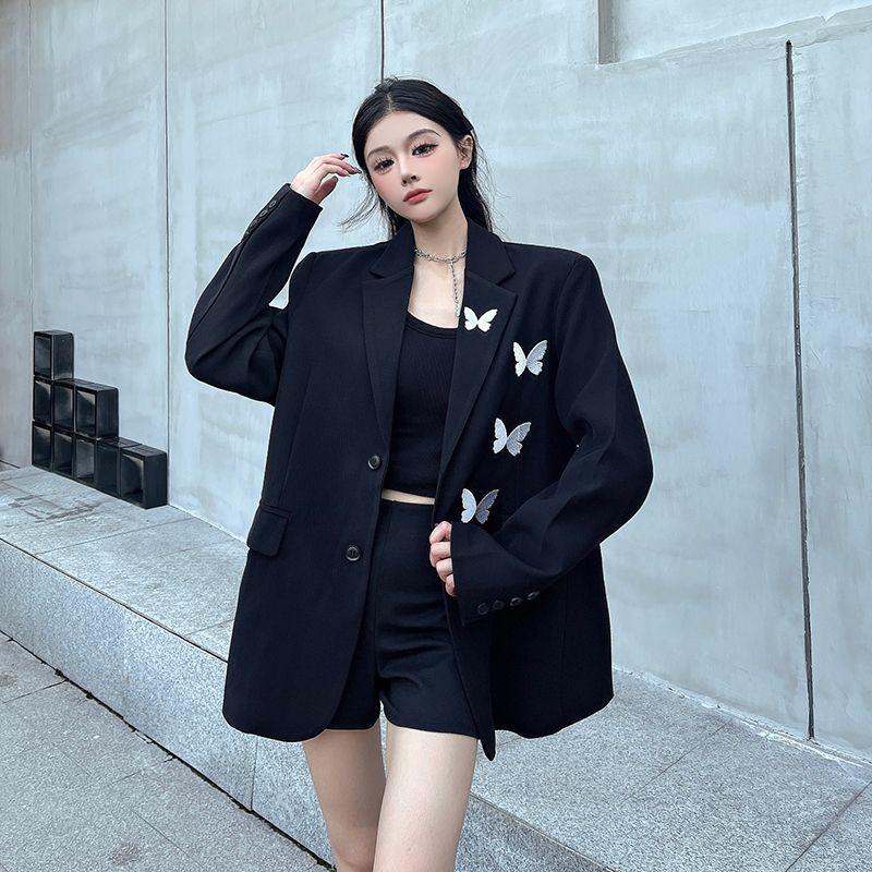 Women Black Blazer with Butterfly Embroidery Autumn Casual Outerwear Suit Jacket for Ladies XL чорний
Women Black Blazer with Butterfly Embroidery Autumn Casual Outerwear Suit Jacket for Ladies XL чорний