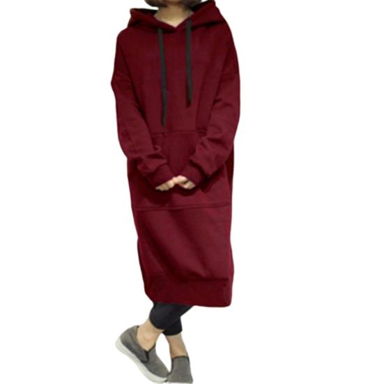 Hoodie Dress Patch Pocket Split Hem Solid Color Pullover Long Dress Casual Wear Plus Size Winter Warm Drawstring Hooded Sweatshirt Women Clothing M вина червоного кольору
Hoodie Dress Patch Pocket Split Hem Solid Color Pullover Long Dress Casual Wear Plus Size Winter Warm Drawstring Hooded Sweatshirt Women Clothing M вина червоного кольору