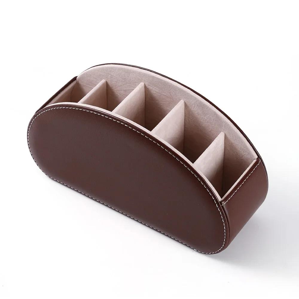Leather Multi-Functional Storage Box for Remote Control Office Cosmetic Organizer Jewelry Accessories Packaging темно-коричневого кольору
Leather Multi-Functional Storage Box for Remote Control Office Cosmetic Organizer Jewelry Accessories Packaging темно-коричневого кольору