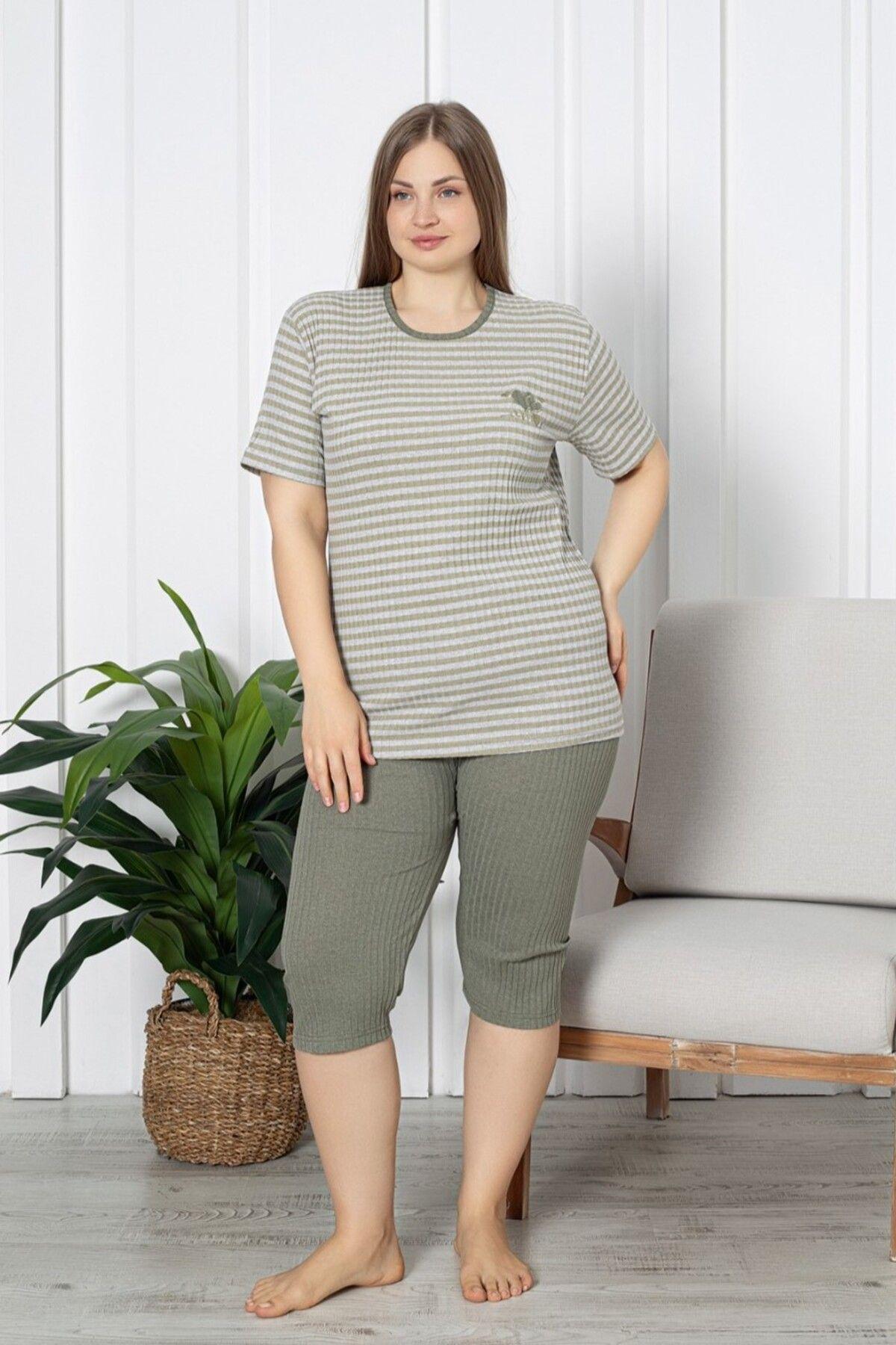 Women s Style Plus Size Pajama Set X-Dreamy Big Size Cotton Report Striped Capri Pajama Set
Women s Style Plus Size Pajama Set X-Dreamy Big Size Cotton Report Striped Capri Pajama Set