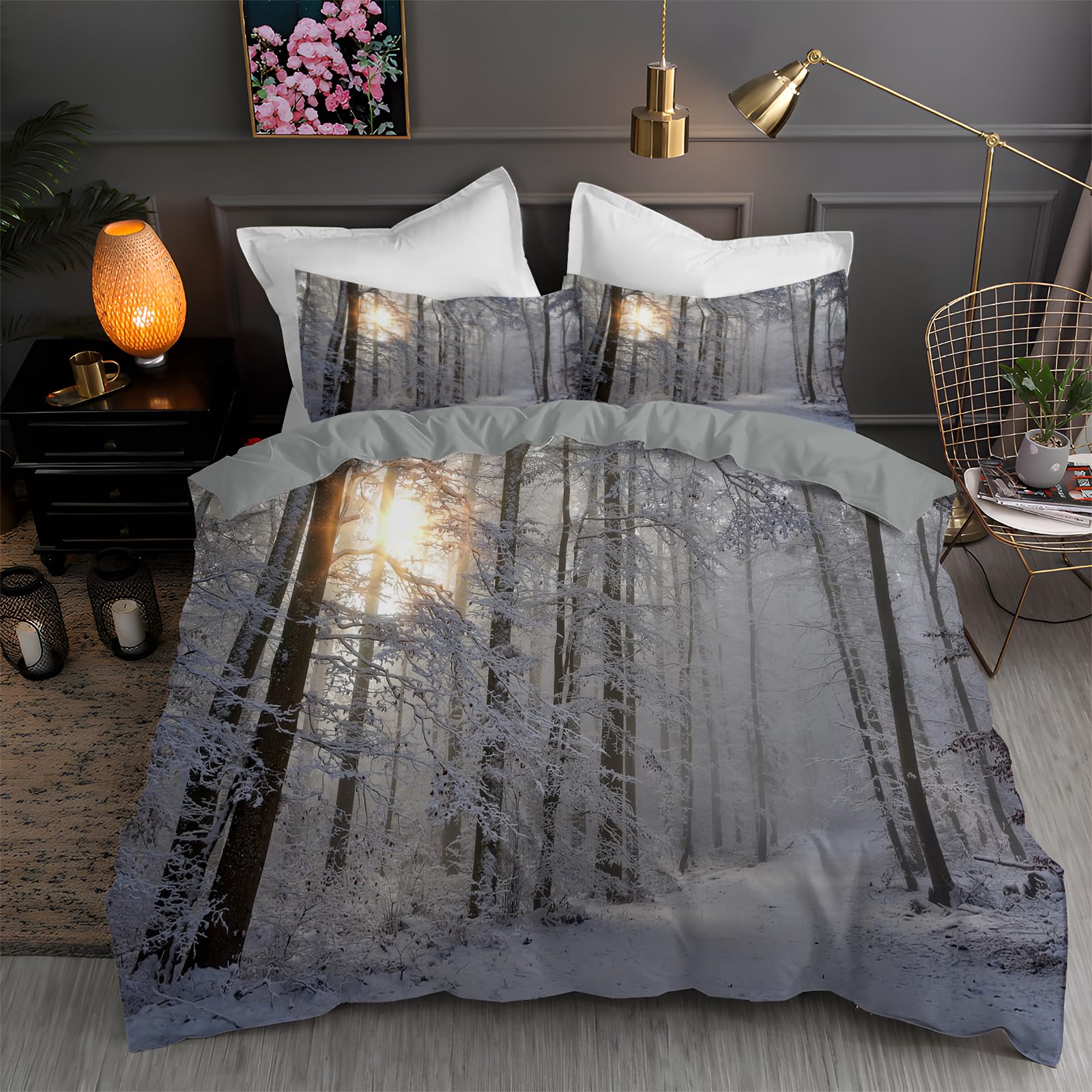 Snow Christmas Duvet Cover Set 3 Piece Bedding With 2 Pillow Shams Single King Queen Twin Size Holiday Decor EU single(135x200cm)
Snow Christmas Duvet Cover Set 3 Piece Bedding With 2 Pillow Shams Single King Queen Twin Size Holiday Decor EU single(135x200cm)