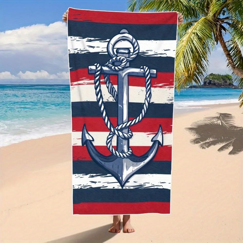 Nautical Anchor Striped Beach Towel Patterned Sunscreen And Windproof Suitable For Swimming Pool Camping Travel Blanket W30*H60(CM)
Nautical Anchor Striped Beach Towel Patterned Sunscreen And Windproof Suitable For Swimming Pool Camping Travel Blanket W30*H60(CM)