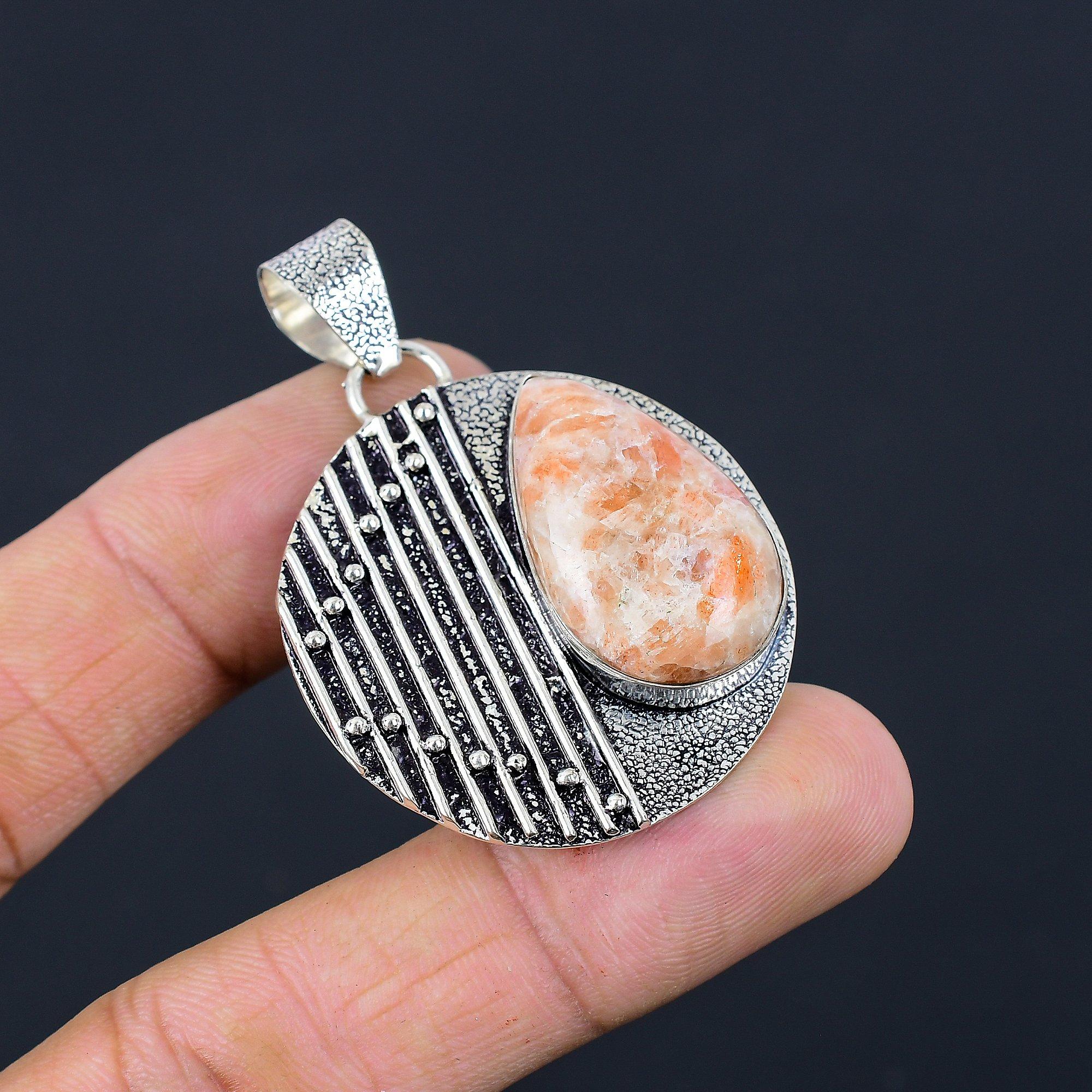 Sterling Silver Pear Sunstone Stone Sacral Chakra Bezel Boho New Pendant Jewelry
Sterling Silver Pear Sunstone Stone Sacral Chakra Bezel Boho New Pendant Jewelry
