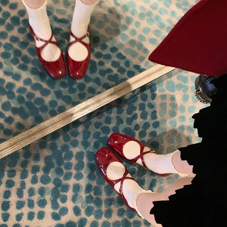 -Barry daughter~ Square head cross buckle flat Mary single shoes women s banquet shoes wedding shoes 35 червоний
-Barry daughter~ Square head cross buckle flat Mary single shoes women s banquet shoes wedding shoes 35 червоний