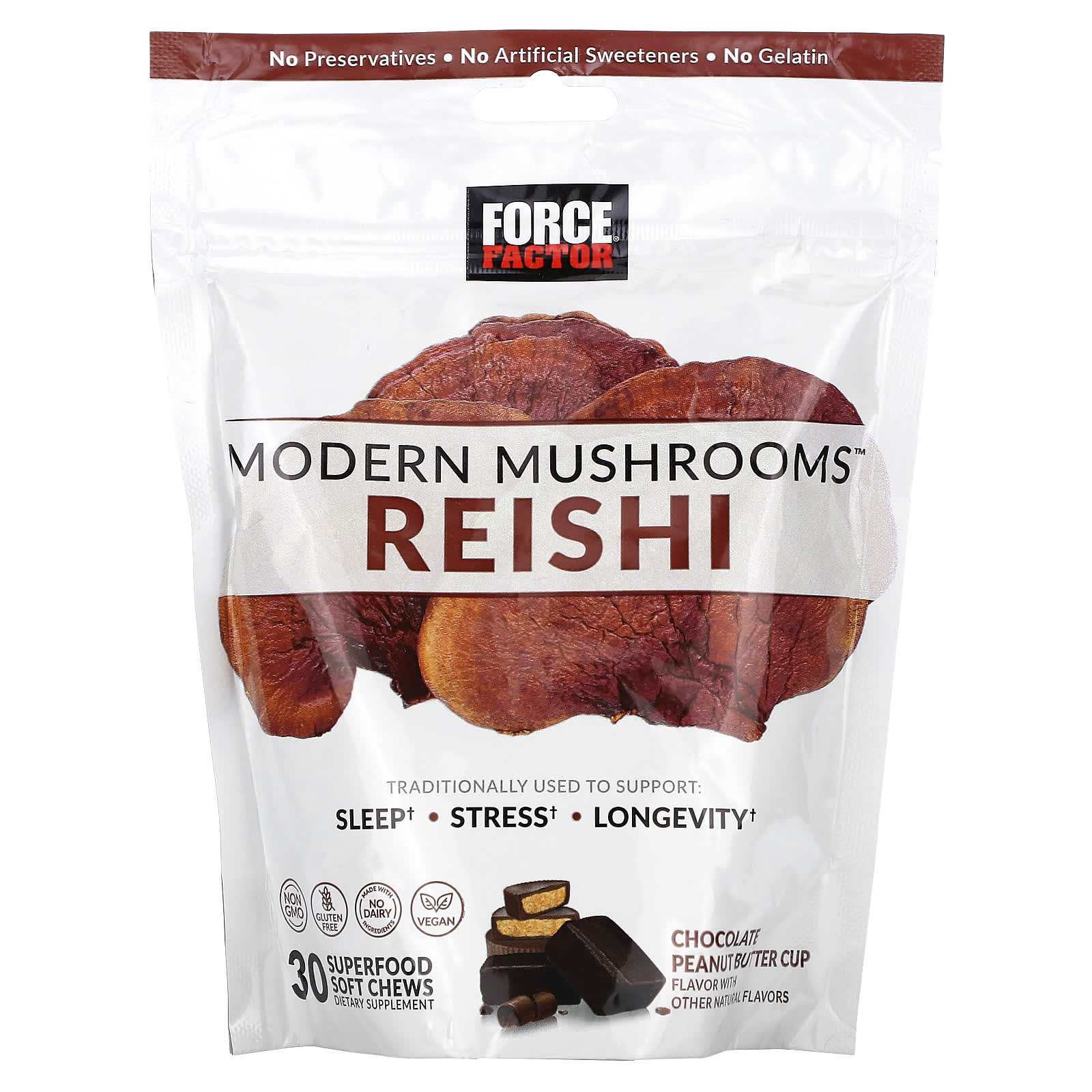 Modern Mushrooms™, Reishi Mushrooms, Chocolate Peanut Butter Cups, Superfood Soft Chews, 30 Chews (300Mg per Soft Chew)
Modern Mushrooms™, Reishi Mushrooms, Chocolate Peanut Butter Cups, Superfood Soft Chews, 30 Chews (300Mg per Soft Chew)