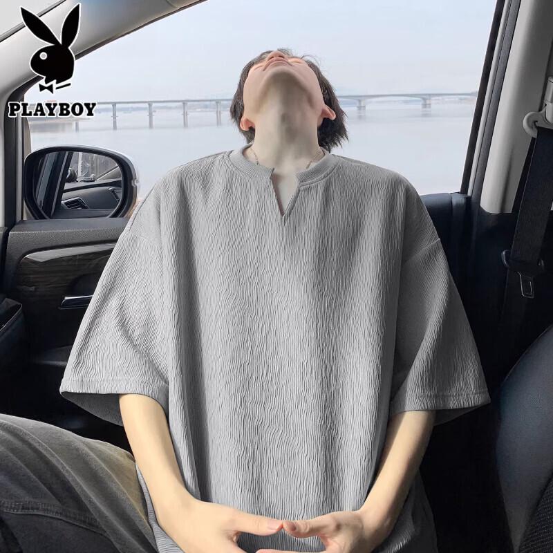 PLAYBOY Men s Textured V-Neck Loose Fit T-Shirt L
PLAYBOY Men s Textured V-Neck Loose Fit T-Shirt L