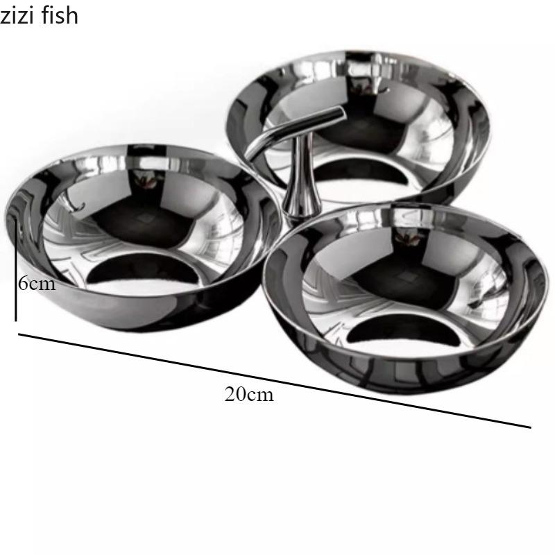 3-Grid Snack Plate Stainless Steel Dinner Plates Snack Platter Dried Fruit Plate Fruit Plates Candy Dish Dessert Bowl Salad Bowl
3-Grid Snack Plate Stainless Steel Dinner Plates Snack Platter Dried Fruit Plate Fruit Plates Candy Dish Dessert Bowl Salad Bowl