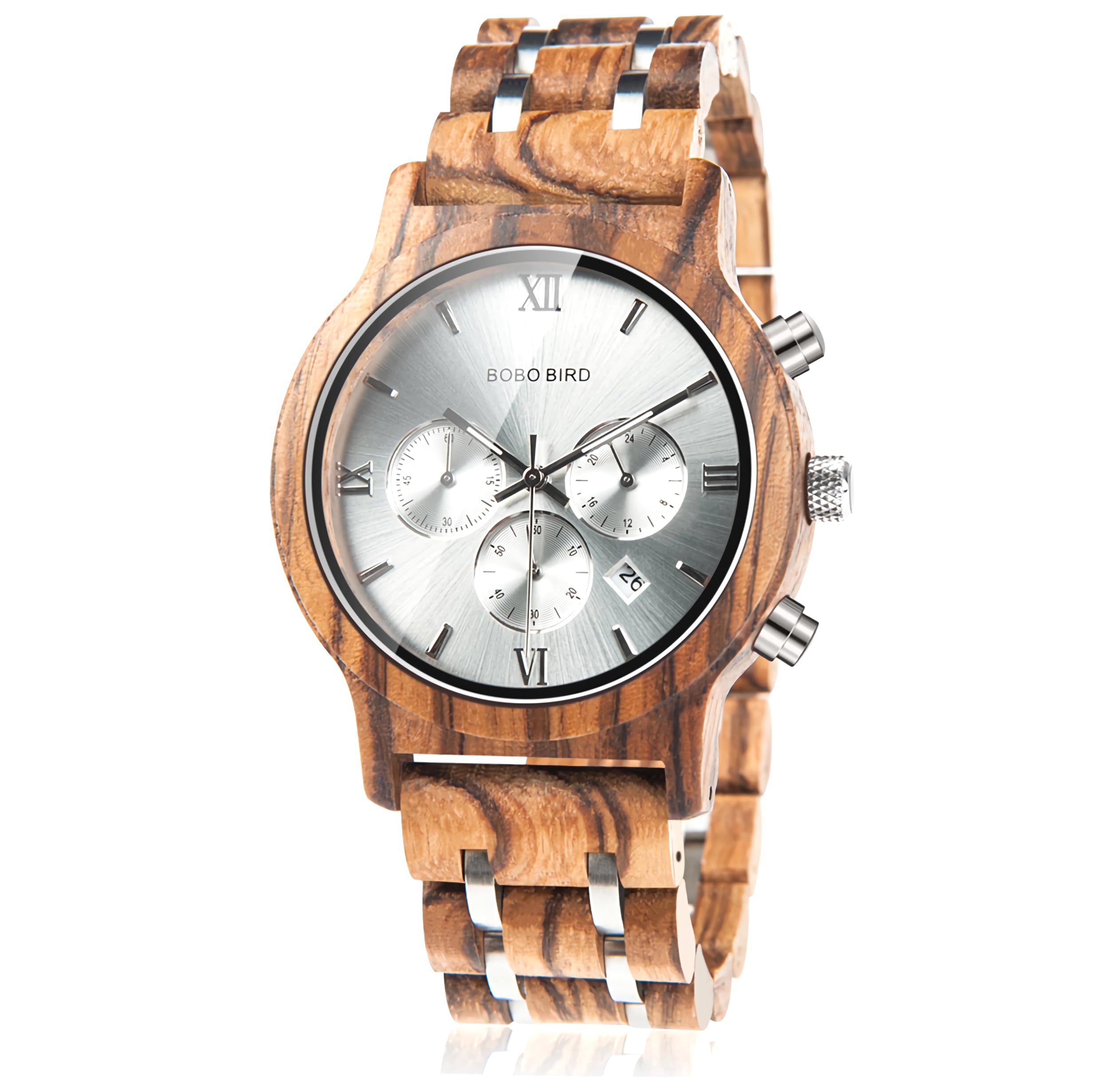 BOBO Bird Wood Watch Luxury Wood Metal Strap Chronograph Date Display Quartz Watch Versatile Metal White Men s Men s
BOBO Bird Wood Watch Luxury Wood Metal Strap Chronograph Date Display Quartz Watch Versatile Metal White Men s Men s