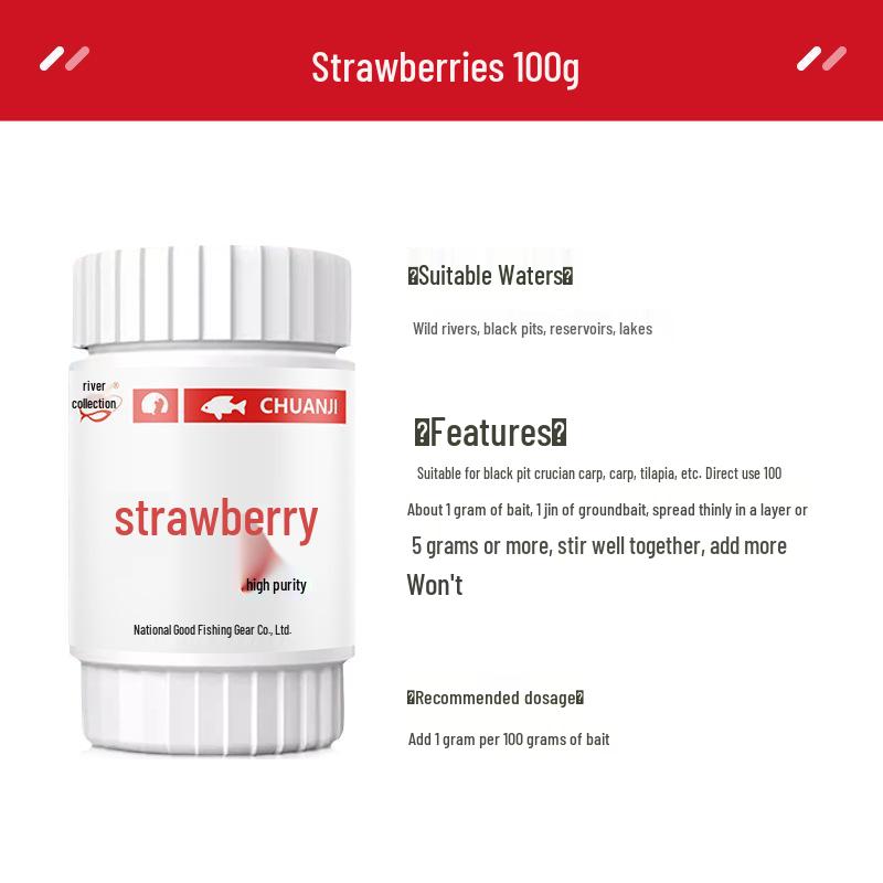 Strawberry Flavor Attractant for Crucian, Silver, Bighead, and White Carp Fishing
Strawberry Flavor Attractant for Crucian, Silver, Bighead, and White Carp Fishing