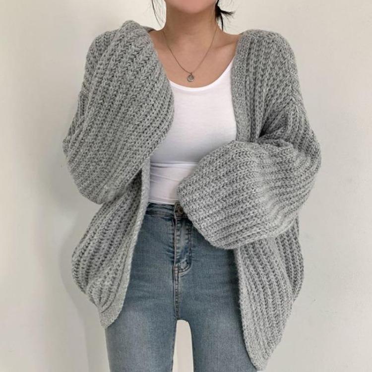 Autumn Knitted Cardigan V Neck Casual Loose Lantern Sleeve Solid Color Versatile Sweater Jacket one size fits all
Autumn Knitted Cardigan V Neck Casual Loose Lantern Sleeve Solid Color Versatile Sweater Jacket one size fits all