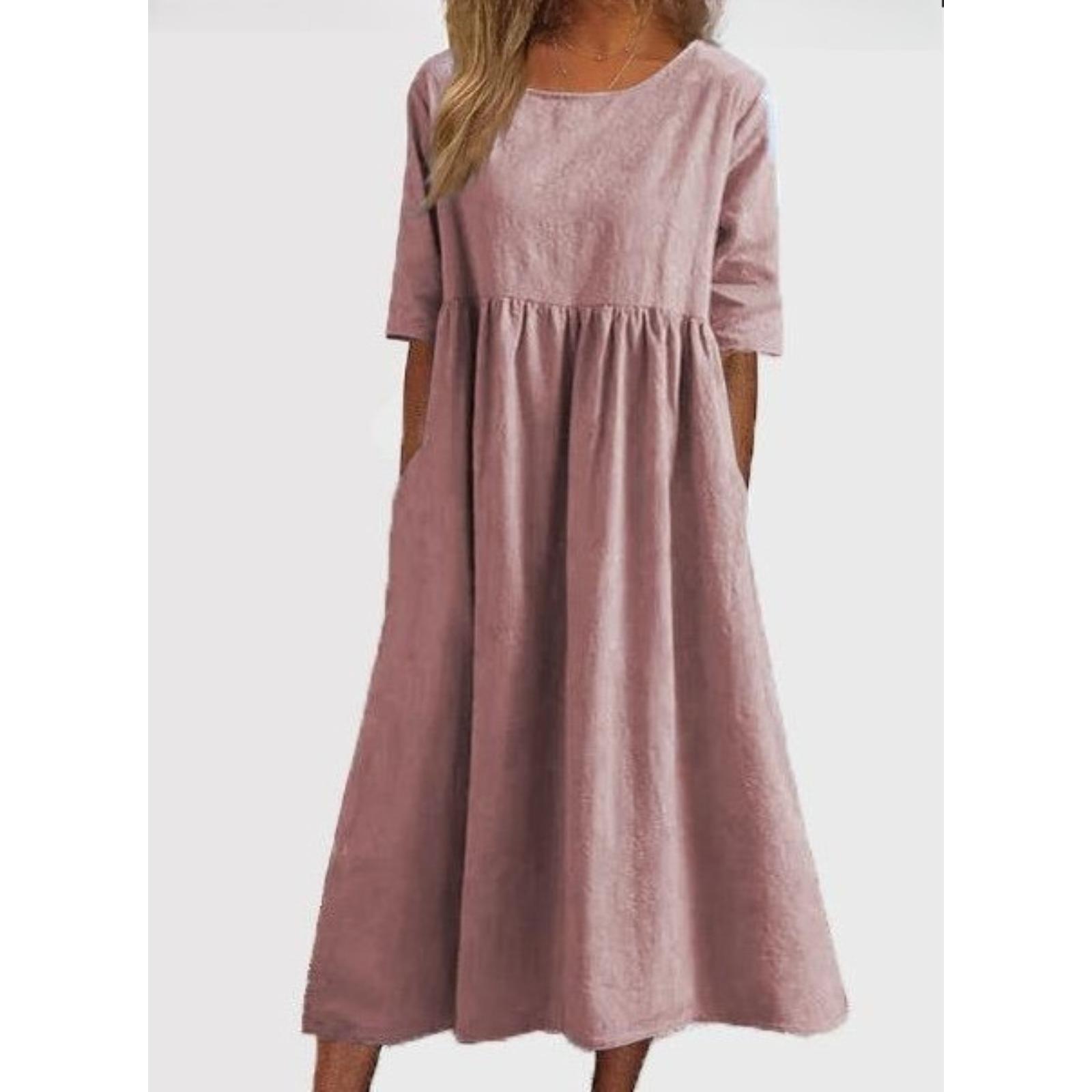 Summer New Cotton and Linen Casual Short Sleeve Pocket Fold Loose Round Neck Women s Dress 5XL 5XL
Summer New Cotton and Linen Casual Short Sleeve Pocket Fold Loose Round Neck Women s Dress 5XL 5XL