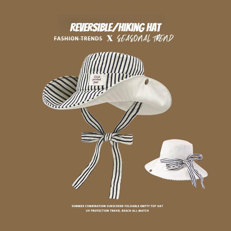 1pc Korean Version Ins Retro Striped Big Brim Sun Hats for Women Summer Outdoor Travel Sunscreen Versatile Strap Bucket Hats Adjustable чорний
1pc Korean Version Ins Retro Striped Big Brim Sun Hats for Women Summer Outdoor Travel Sunscreen Versatile Strap Bucket Hats Adjustable чорний