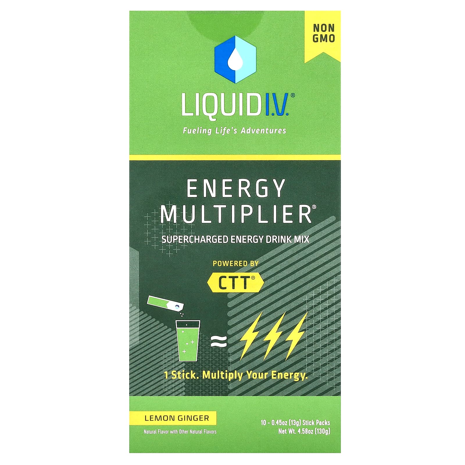Liquid IV, Energy Multiplier, Super Energy Drink Mix, Lemon Ginger, 10 стіків, 13 г (0,45 унції) кожен
Liquid IV, Energy Multiplier, Super Energy Drink Mix, Lemon Ginger, 10 стіків, 13 г (0,45 унції) кожен