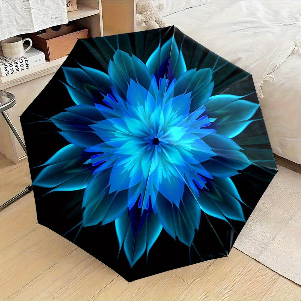 Folding Umbrella The umbrella features a vivid blue and teal floral pattern with layered, symmetrical petals. Fits Travel, Bac Iron&8K
Folding Umbrella The umbrella features a vivid blue and teal floral pattern with layered, symmetrical petals. Fits Travel, Bac Iron&8K