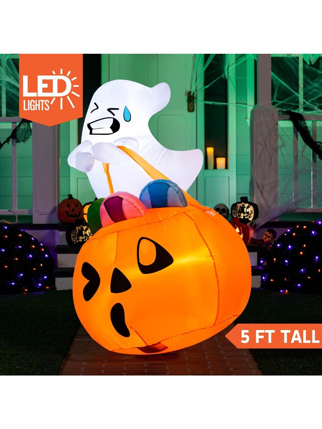 JOYFY 1,5 м Высокие Надувные Украшения на Хэллоуин для Улицы Милый Призрак Надувной Призрак Поднимающий Тыкву Мешок для Конфет со Встроенными Светодиодами
JOYFY 1,5 м Высокие Надувные Украшения на Хэллоуин для Улицы Милый Призрак Надувной Призрак Поднимающий Тыкву Мешок для Конфет со Встроенными Светодиодами