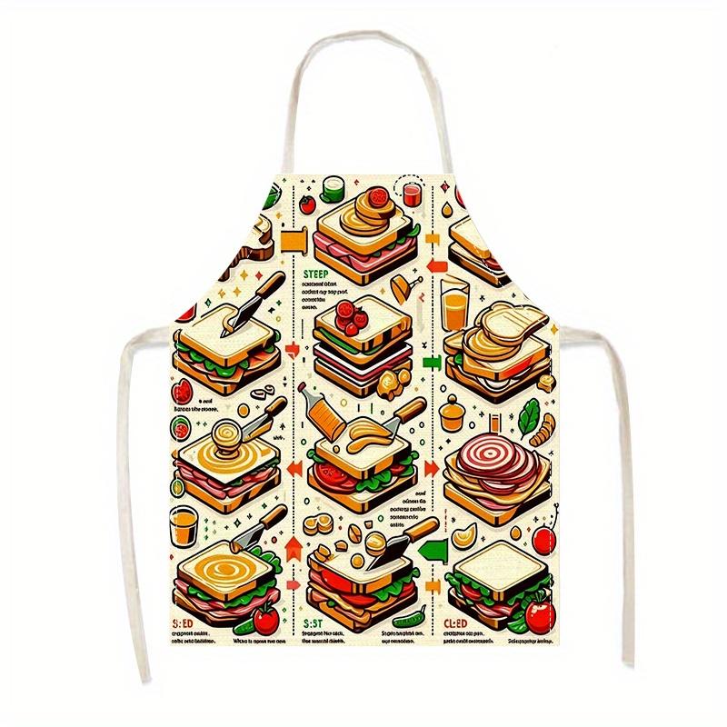 1pc/Sandwich Apron Linen Kitchen Cooking Baking Gift For Food Lovers Cartoon Sandwich Print Colorful Fun Cooking Baking Party 38X47cm(15X19in)
1pc/Sandwich Apron Linen Kitchen Cooking Baking Gift For Food Lovers Cartoon Sandwich Print Colorful Fun Cooking Baking Party 38X47cm(15X19in)