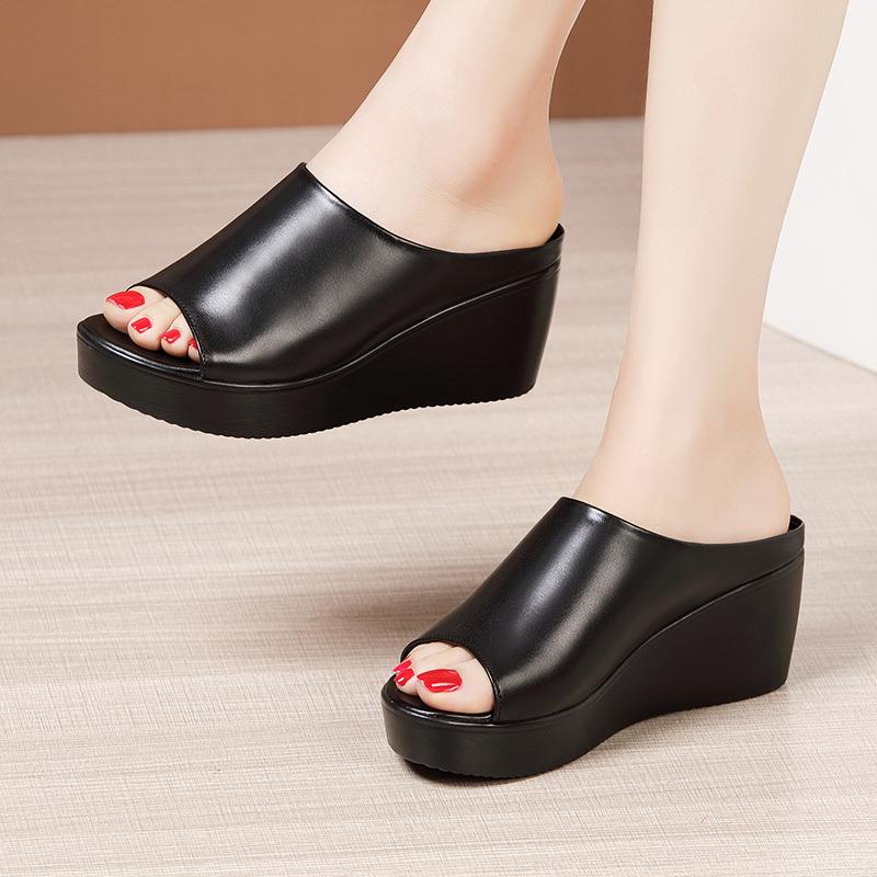 6cm Plus Small Size 32-43 Comfortable Open Head Soft Leather Slippers Platform Shoes 2026 Womens Med Heels Wedges Slides for Mom 43 чорний
6cm Plus Small Size 32-43 Comfortable Open Head Soft Leather Slippers Platform Shoes 2026 Womens Med Heels Wedges Slides for Mom 43 чорний
