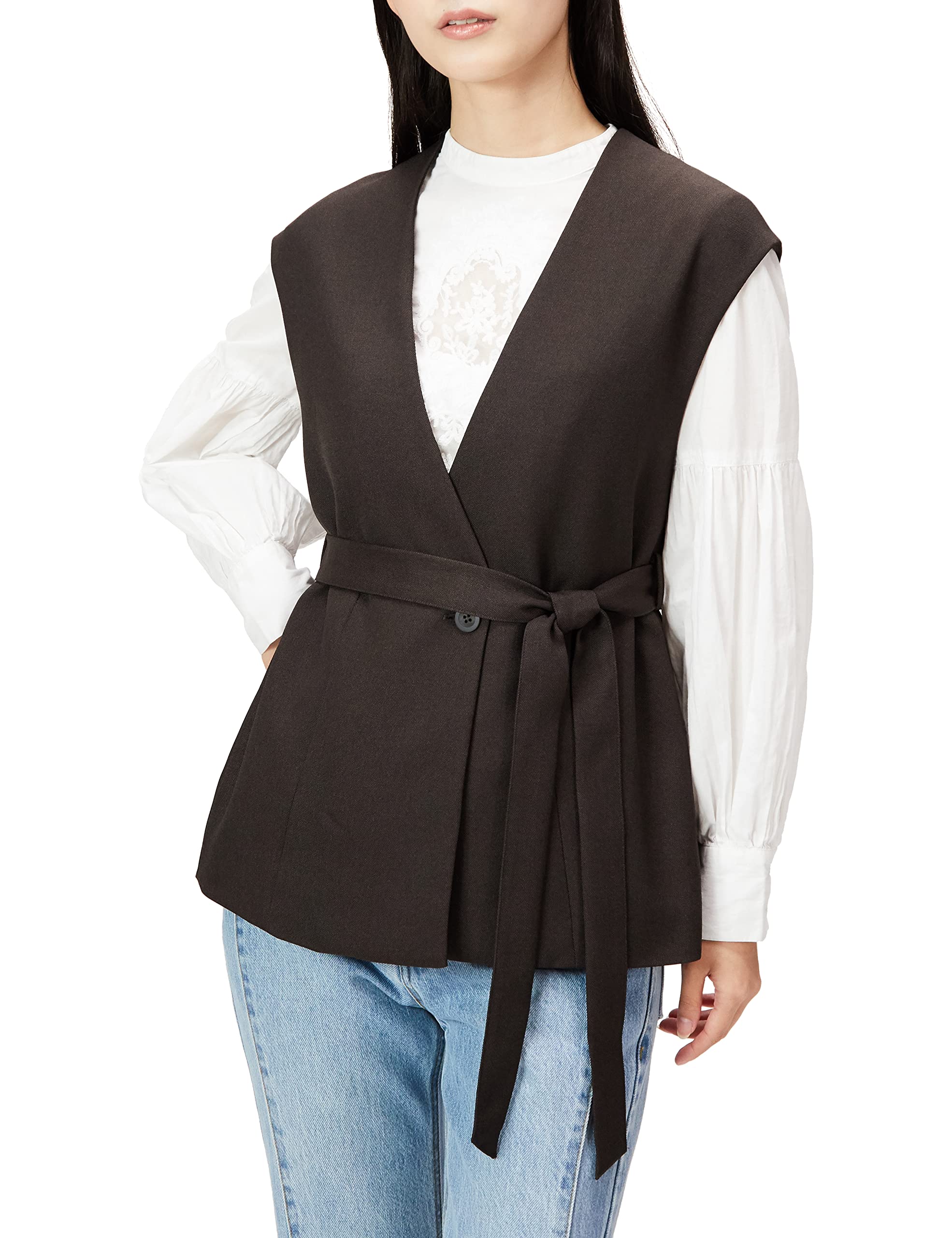 Natural Beauty Basics Women s Belted Jacket with Layered Wrap Skirt, Brown, Size M
Natural Beauty Basics Women s Belted Jacket with Layered Wrap Skirt, Brown, Size M