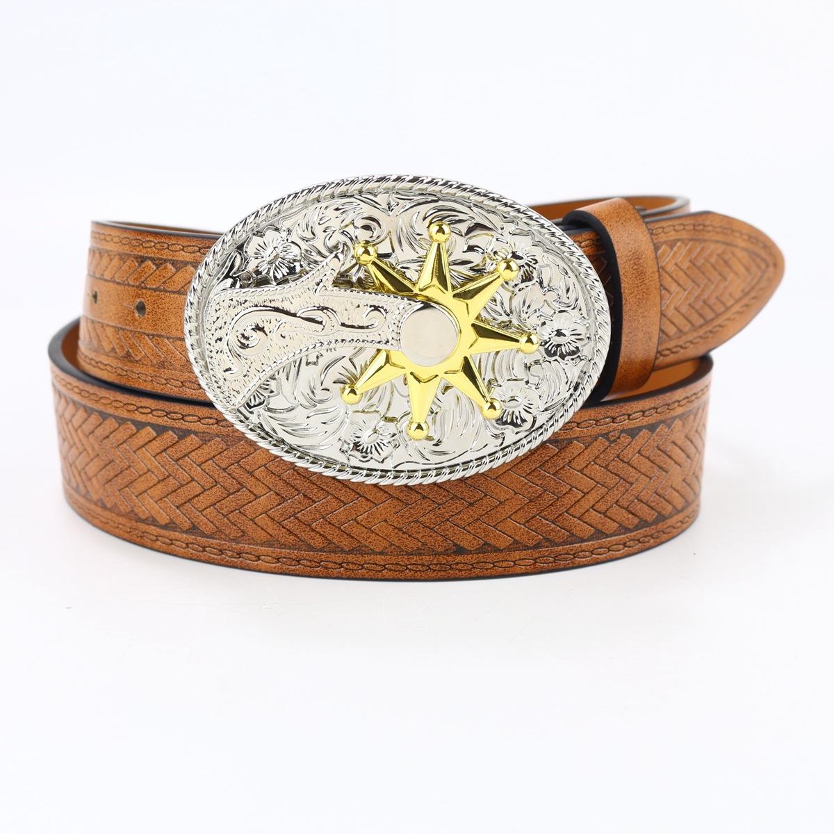 Western Denim Belt Crown Large Plate Buckle Vintage Green Retro Male And Female Punk Leather Belt S (length 110cm, width 3.8cm)
Western Denim Belt Crown Large Plate Buckle Vintage Green Retro Male And Female Punk Leather Belt S (length 110cm, width 3.8cm)