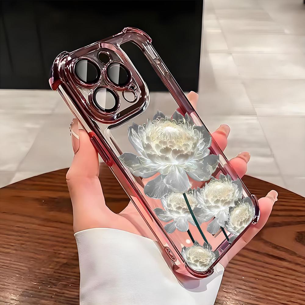 Pink Peony Lotus Print Electroplated AntiDrop Phone Case For iPhone 16 Pro Max 15 14 Plus 13 12 11 17 Air 16E Transparent Cover iPhone17
Pink Peony Lotus Print Electroplated AntiDrop Phone Case For iPhone 16 Pro Max 15 14 Plus 13 12 11 17 Air 16E Transparent Cover iPhone17