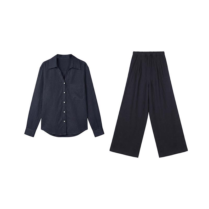 THE MIND Tencel Linen Shirt & Drawstring Pants Spring 2026 Women s Casual Set T6232C Top One Size темно-синього кольору
THE MIND Tencel Linen Shirt & Drawstring Pants Spring 2026 Women s Casual Set T6232C Top One Size темно-синього кольору