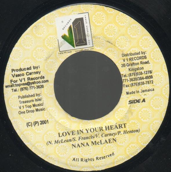 7inch Record NANA MCLEAN - Love In Your Heart NONE V1 Records 2001 Jamaica Reggae, Ska & Dub Used
7inch Record NANA MCLEAN - Love In Your Heart NONE V1 Records 2001 Jamaica Reggae, Ska & Dub Used