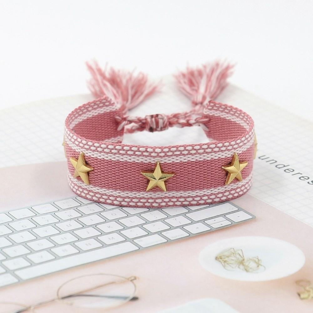 Bohemian Hand Woven Tassel Bracelets Adjustable Star Rivet Studded Stars Bracelet Handmade Friendship Bracelets Women Jewelry
Bohemian Hand Woven Tassel Bracelets Adjustable Star Rivet Studded Stars Bracelet Handmade Friendship Bracelets Women Jewelry