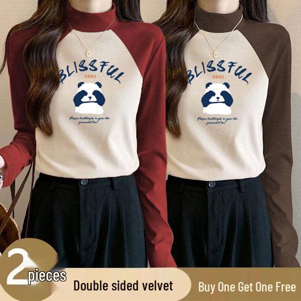 Women s Two-Piece Color Block Velvet Mock Neck Shirt - Slim Fit, Warm, Elastic 2XL (130-145 jin)
Women s Two-Piece Color Block Velvet Mock Neck Shirt - Slim Fit, Warm, Elastic 2XL (130-145 jin)