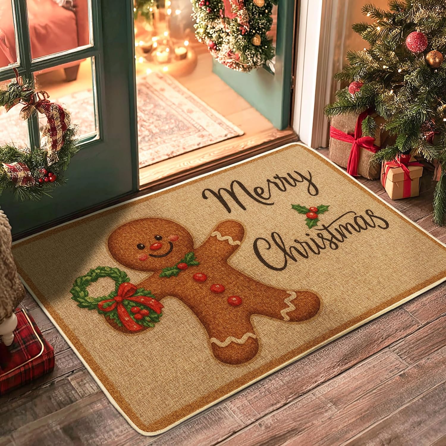 VIKAMA Gingerbread Man Door Mat Christmas Winter Decorative Indoor Outdoor Entrance Carpet Porch Balcony Floor Mat 40x60cm 16x24inch
VIKAMA Gingerbread Man Door Mat Christmas Winter Decorative Indoor Outdoor Entrance Carpet Porch Balcony Floor Mat 40x60cm 16x24inch