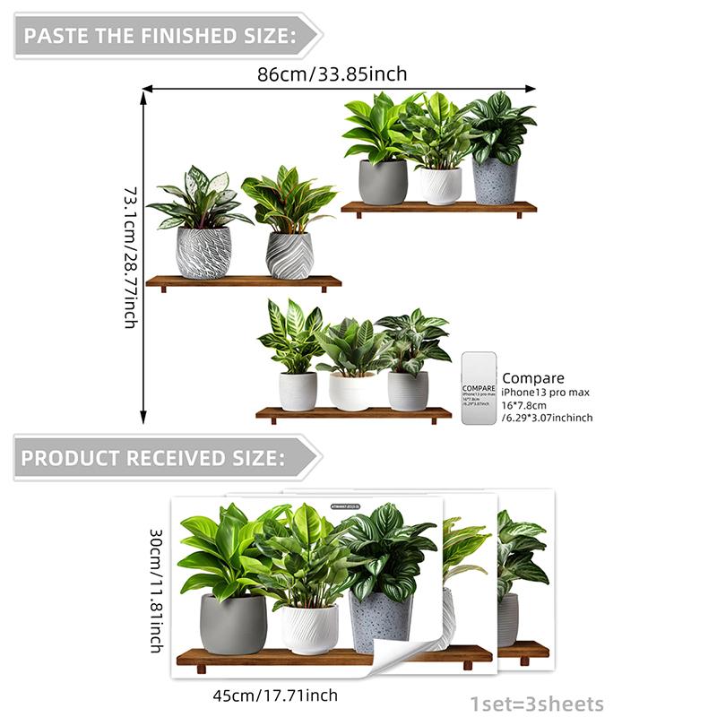 3Pcs/Set Fake Green Plants Potted Plant 3D Wall Stickers Waterproof Self Adhesive Decals Living Room Study Office Decor
3Pcs/Set Fake Green Plants Potted Plant 3D Wall Stickers Waterproof Self Adhesive Decals Living Room Study Office Decor