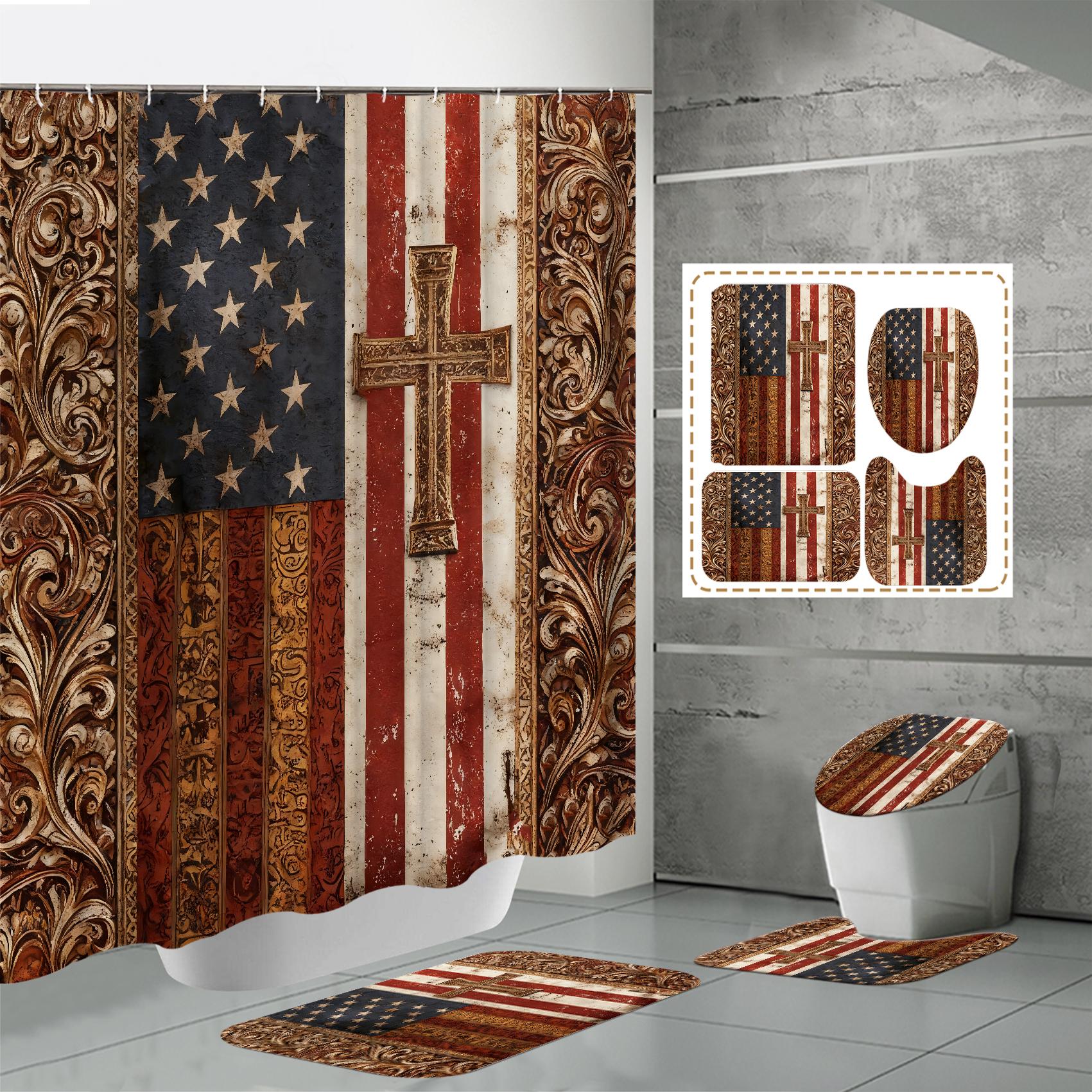 4 ШТ. Наборы штор для душа со шторкой для душа и ковриками, коврик для крышки унитаза, U-образный коврик и коврик для ванной, набор для ванной комнаты с 12 крючками One Size
4 ШТ. Наборы штор для душа со шторкой для душа и ковриками, коврик для крышки унитаза, U-образный коврик и коврик для ванной, набор для ванной комнаты с 12 крючками One Size