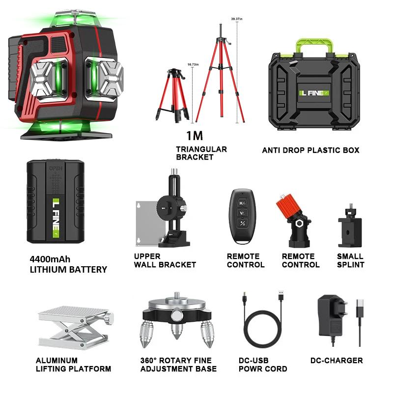 LFINE 16 Линий Профессиональный Лазерный Уровень со Штативом Чемодан Автоматическое 360° Самовыравнивание Лазер Горизонтальные Вертикальные Зеленые Линии
LFINE 16 Линий Профессиональный Лазерный Уровень со Штативом Чемодан Автоматическое 360° Самовыравнивание Лазер Горизонтальные Вертикальные Зеленые Линии